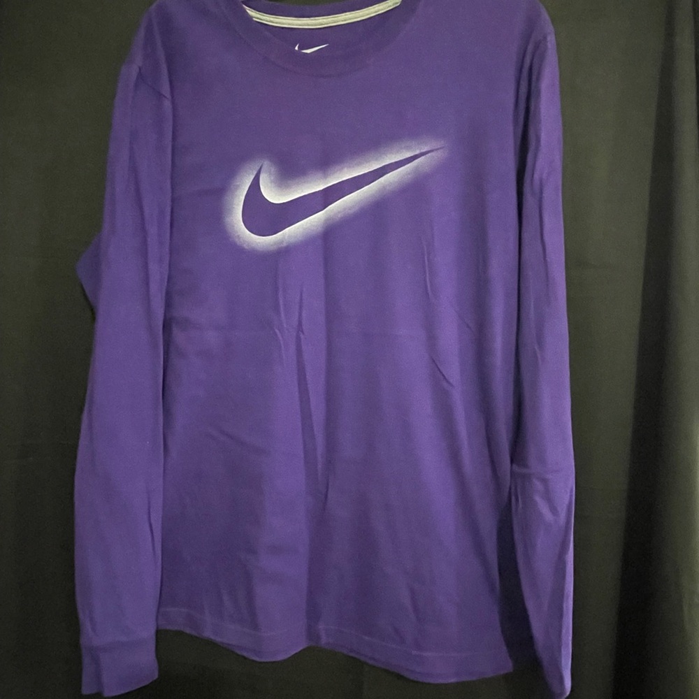 Nike Purple Long Sleeve Tee with Logo